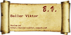 Beller Viktor névjegykártya